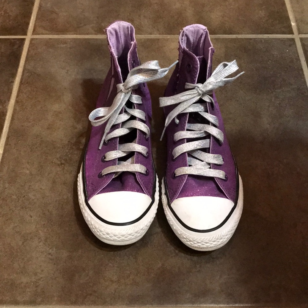 Purple Sparkly Hightop Converse